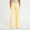 Jean wide leg taille haute jaune pastel femme