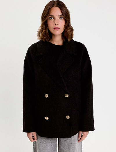 Caban oversize noir femme