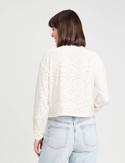 Blouse broderie anglaise blanc femme