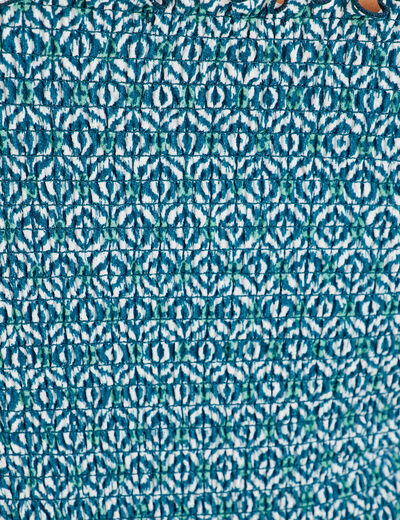 Bandeau smocké cropped bleu femme