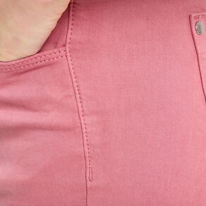 Jeans slim 5 poches vieux rose femme