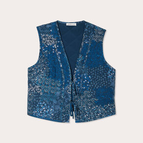 veston matelasse noue bleu fonce femme Veston matelassé noué bleu foncé femme