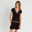 Robe &eacute;vas&eacute;e avec bandes noir femme