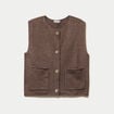 Gilet sans manches marron fonc&eacute; femme