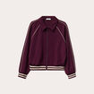 Sweat zippé manches longues prune femme