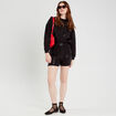 Short ajusté avec sequins noir femme
