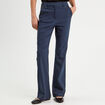 Pantalon bootcut &agrave; pont bleu marine femme