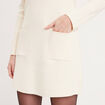 Robe pull droite avec poches ecru femme