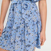 Robe évasée ceinturée bleu gris femme