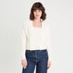 Gilet manches longues ecru femme
