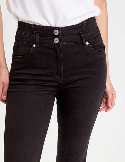 Jeans bootcut taille haute denim noir femme
