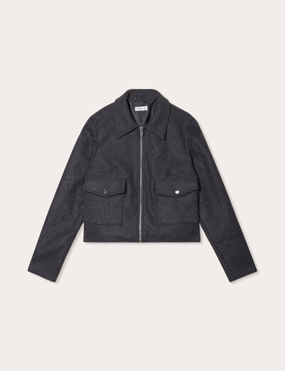 Veste zippée gris foncé femme
