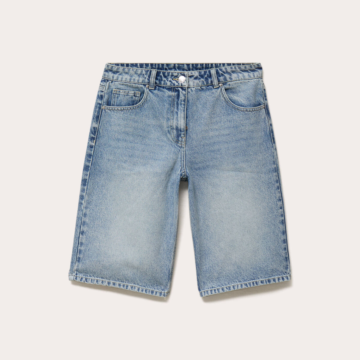 Bermuda en jean denim triple stone femme