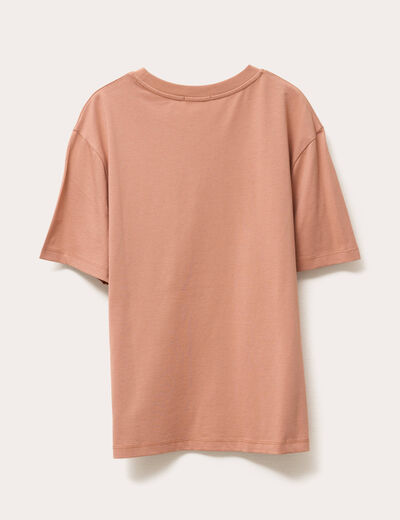 T-shirt oversize col rond vieux rose femme
