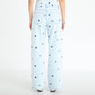 Jean wide leg brod&eacute; Bridgerton bleu clair femme
