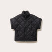 Veste col montant manches courtes noir femme