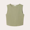 Débardeur cropped vert kaki femme