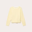 Pull col rond manches longues jaune clair femme