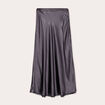 Jupe midi droite satin gris foncé femme