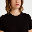 T-shirt col rond manches courtes noir femme