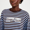 T-shirt col rond manches longues marron femme