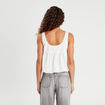 Crop top avec noeud ecru femme