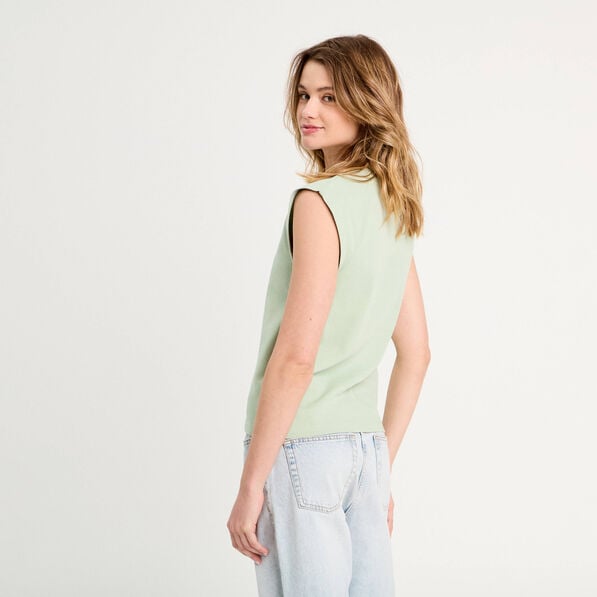debardeur sans manches vert pastel femme Débardeur sans manches vert pastel femme