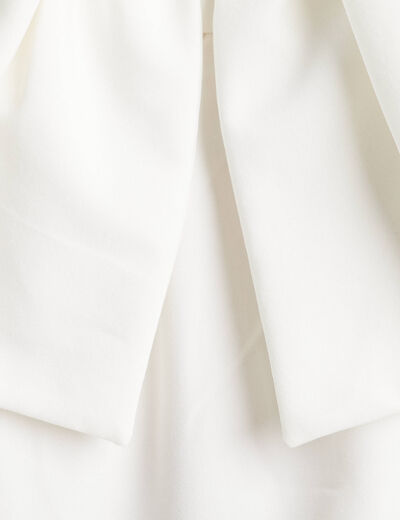 Crop top avec noeud ecru femme
