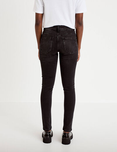 Jean skinny push-up taille standard denim noir femme