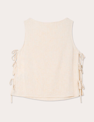 Débardeur noeuds côtés beige femme