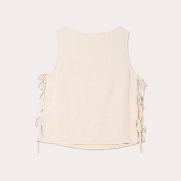 Débardeur noeuds côtés beige femme