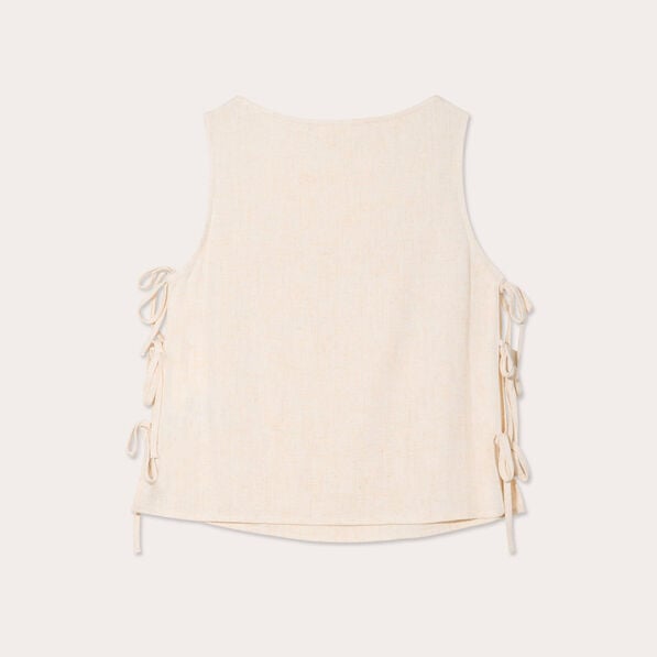 debardeur noeuds cotes beige femme Débardeur noeuds côtés beige femme