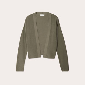 Gilet manches longues vert kaki femme