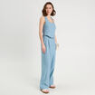 Pantalon large avec pinces bleu gris femme
