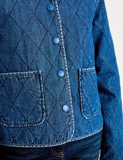 Veste en jean manches longues denim stone femme