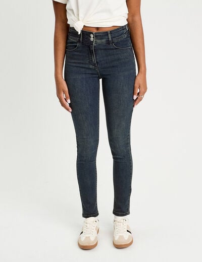 Jeans slim push-up denim blue black femme
