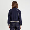 Sweat zippé manches longues bleu marine femme