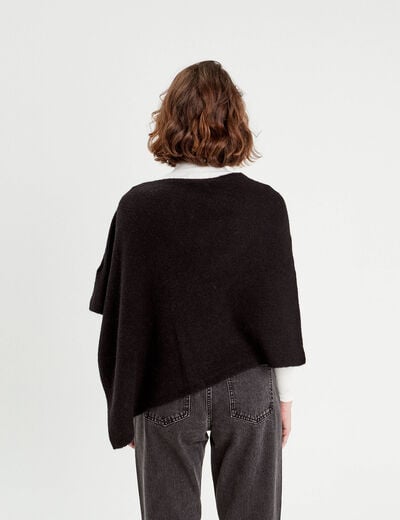 Poncho asymétrique noir femme