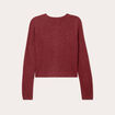 Gilet boutonn&eacute; manches longues rouge fonc&eacute; femme