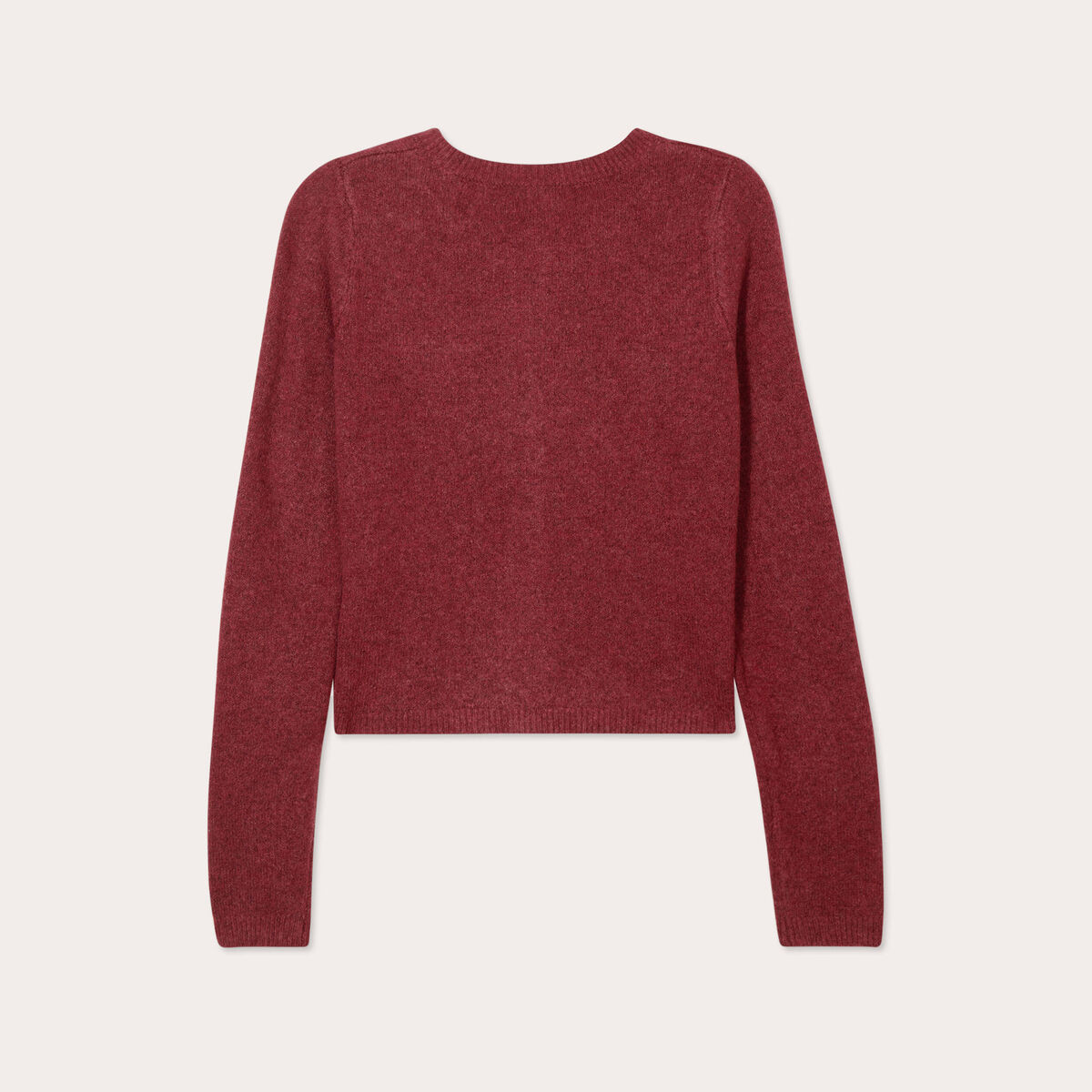 Gilet boutonn&eacute; manches longues rouge fonc&eacute; femme