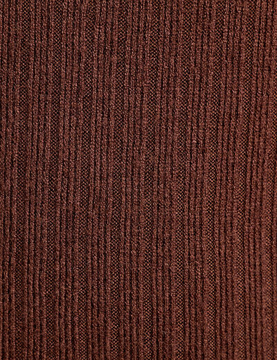 T-shirt manches longues marron foncé femme
