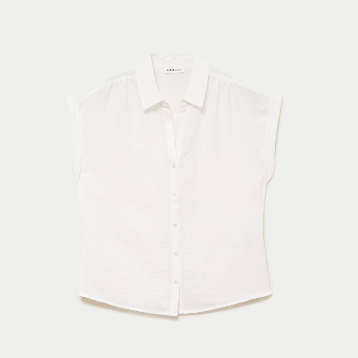 Blouse manches courtes ecru femme