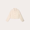 Veste boutonnée tweed beige femme
