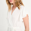 Robe longue évasée cache-coeur ecru femme