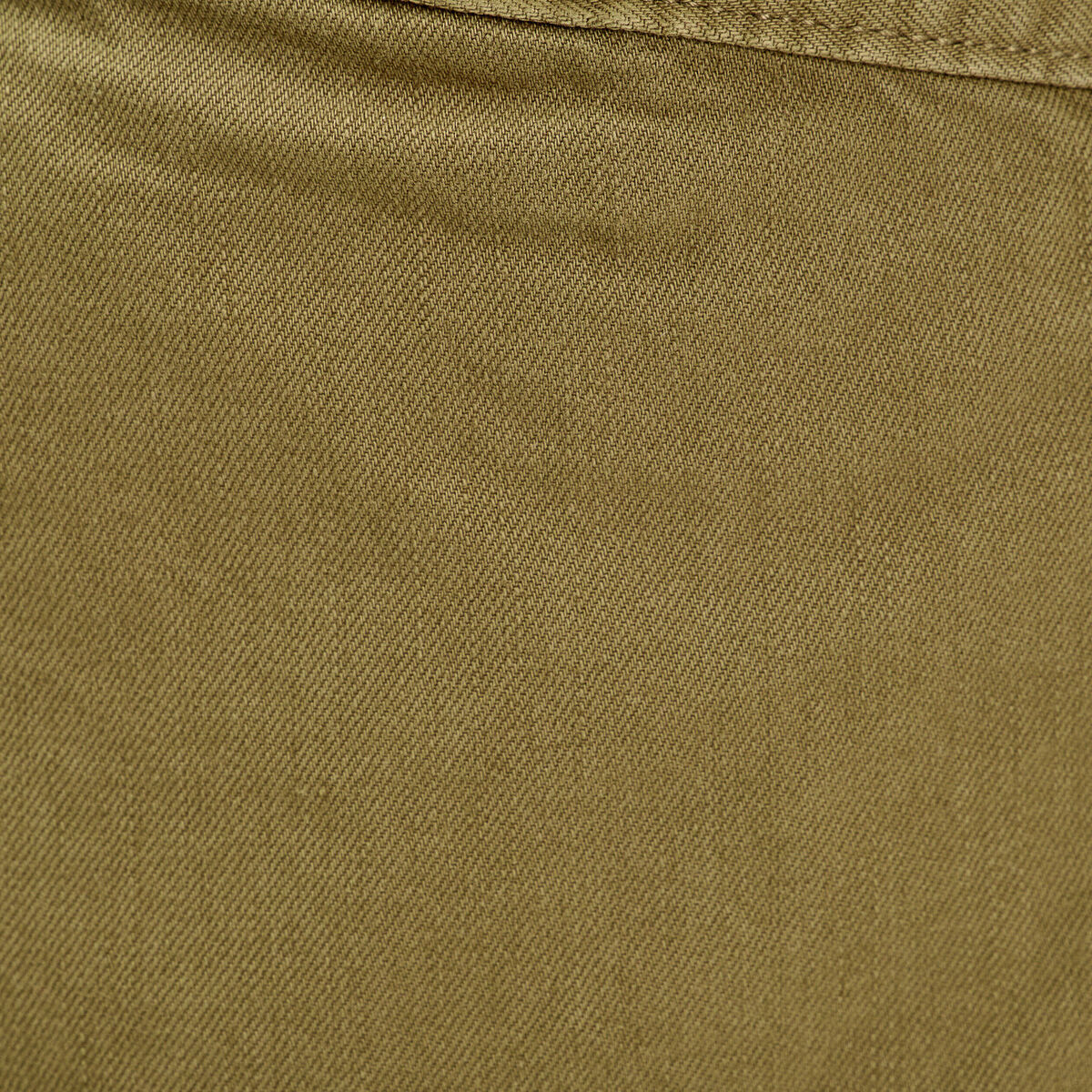 Jupe-short droite en jean vert kaki femme