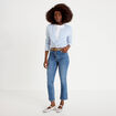 Jean bootcut cropped taille haute denim double stone femme