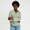Vareuse droite courte col classique vert femme
