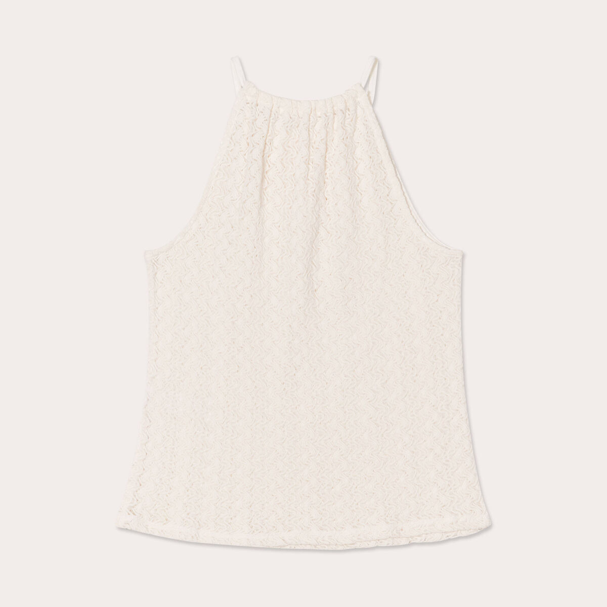 Débardeur dentelle ecru femme