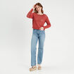 Pull crochet manches longues vieux rose femme