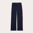 Pantalon large style jogging bleu marine femme